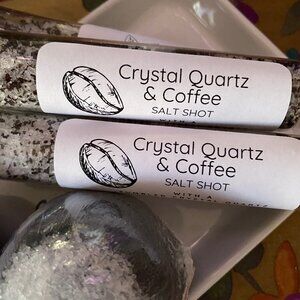[Rage Gems] Bath Salt Shots with Gemstones -- Crystal Quartz & Coffee